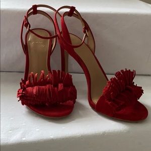 Banana Republic Honey Bis Red Suede Heels Size 7.5